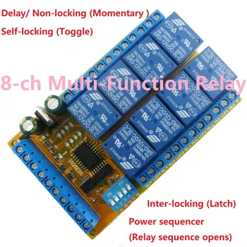 DC 5V 12V 24V 8 Channels Multifunction Power Conditioner/Sequencer Switch Interlock Latch Self-locking Momentary Relay Module
DC 5V 12V 24V 8 Channels Multifunction Power Conditioner/Sequencer Switch Interlock Latch Self-locking Momentary Relay Module