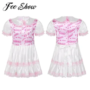 Men Sissy Adult Baby Cross Dresser Costume Satin Doll Collar Short Puff Sleeves Bodice Ruffled Lace Babydolls Pajamas Sleepwear
Men Sissy Adult Baby Cross Dresser Costume Satin Doll Collar Short Puff Sleeves Bodice Ruffled Lace Babydolls Pajamas Sleepwear