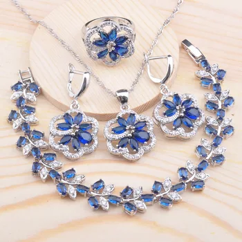 Delicate Blue Crystal Silver Plated Jewelry Set For Women Wedding Cifts Bracelet Necklace Pendant Earrings Ring 2020 New QS0716
Delicate Blue Crystal Silver Plated Jewelry Set For Women Wedding Cifts Bracelet Necklace Pendant Earrings Ring 2020 New QS0716