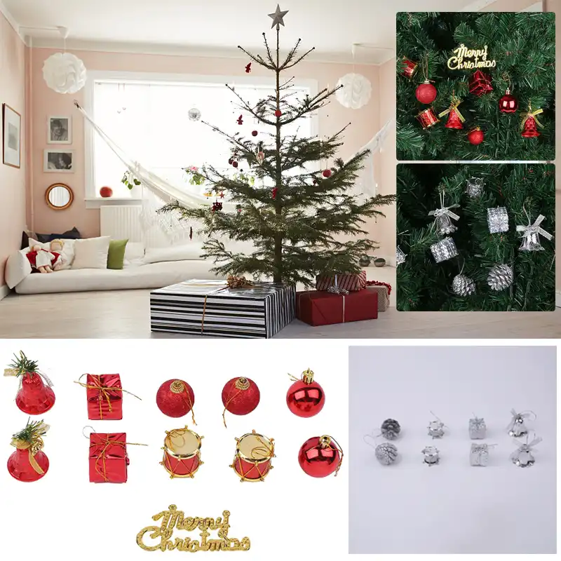 32pcs/box christmas tree hanging decoration pendants ball bell