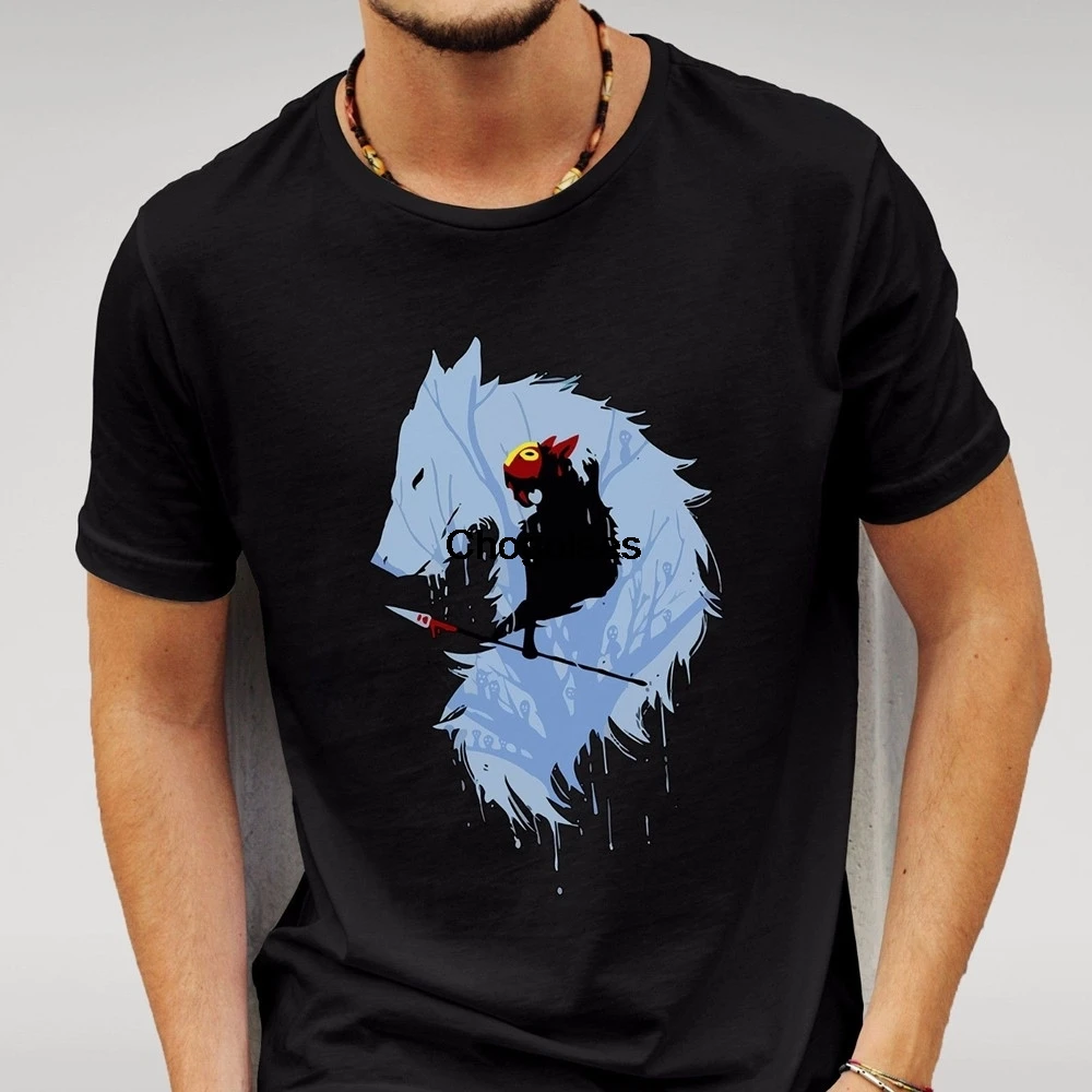 Классические мужские короткие футболки принцессы Mononoke Wolf |