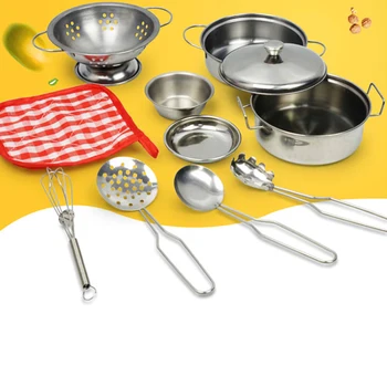 Kitchen Pretend Play Accessories Toys with Stainless Steel Cookware Pots and Pans Set, Cooking Utensils, Apron & Chef
Kitchen Pretend Play Accessories Toys with Stainless Steel Cookware Pots and Pans Set, Cooking Utensils, Apron & Chef