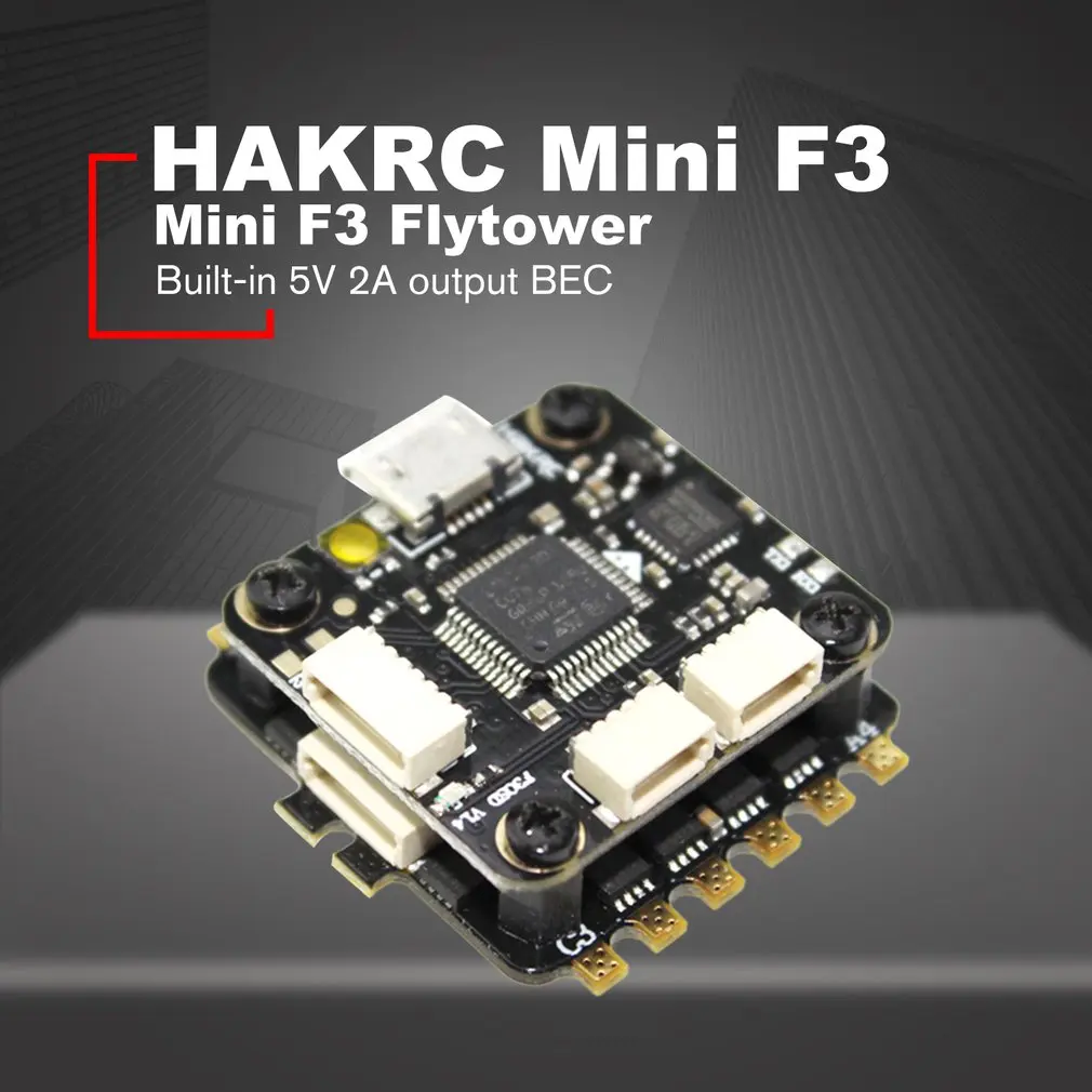 HAKRC Mini F3 Flytower Flight Controller Integrated OSD 4 in 1 BLHeli 15A ESC Built-in 5V 2A output BEC For FPV RC Drone
HAKRC Mini F3 Flytower Flight Controller Integrated OSD 4 in 1 BLHeli 15A ESC Built-in 5V 2A output BEC For FPV RC Drone