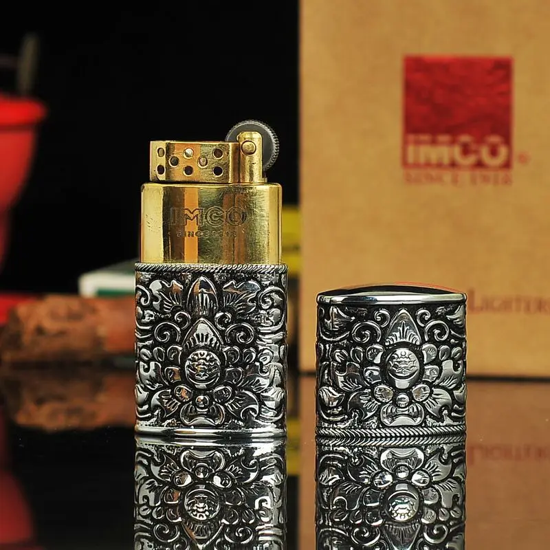 Retro Brand IMCO Brass Gasoline Lighter Grinding Wheel Flint Free Fire kerosene Cigarette Oil Embossed Flower Lighter Men's Gift
Retro Brand IMCO Brass Gasoline Lighter Grinding Wheel Flint Free Fire kerosene Cigarette Oil Embossed Flower Lighter Men's Gift
