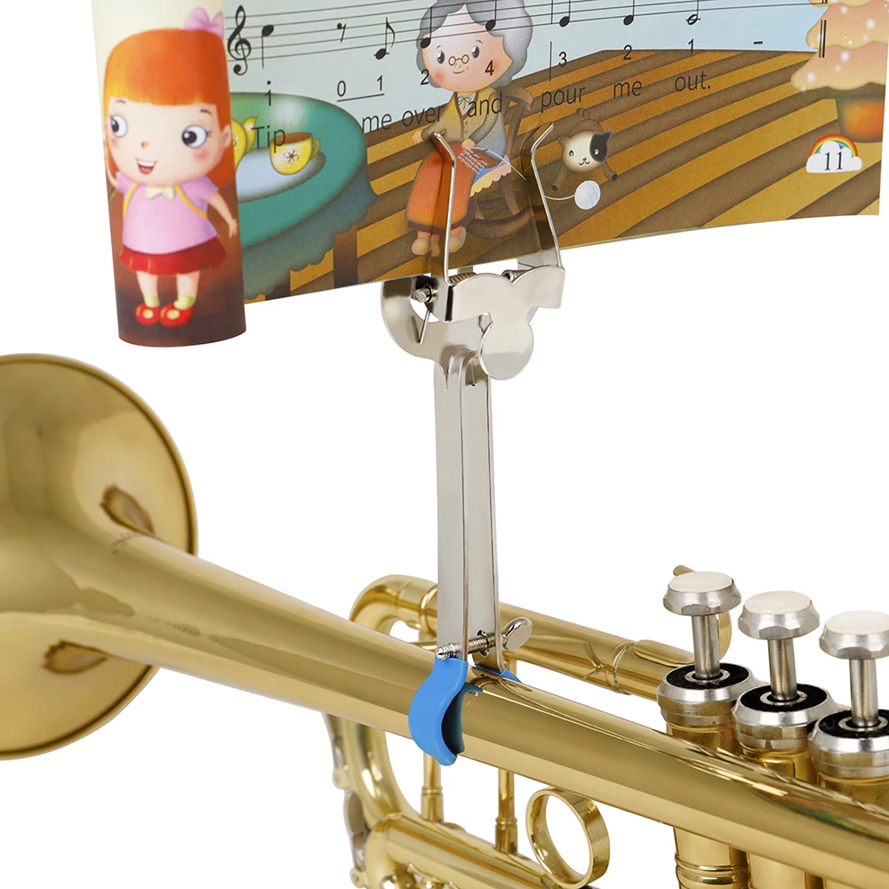 Легкая Музыкальная подставка труба тромбон для музыки серебряная металлическая