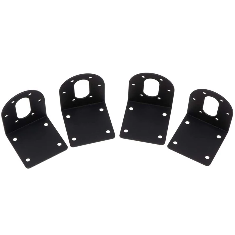 

4pcs Black 37mm DC Gear Motors Mounting Bracket Iron Anti-rust Gearbox L-shape Fixed Seat Gear Reduction Motor Holder