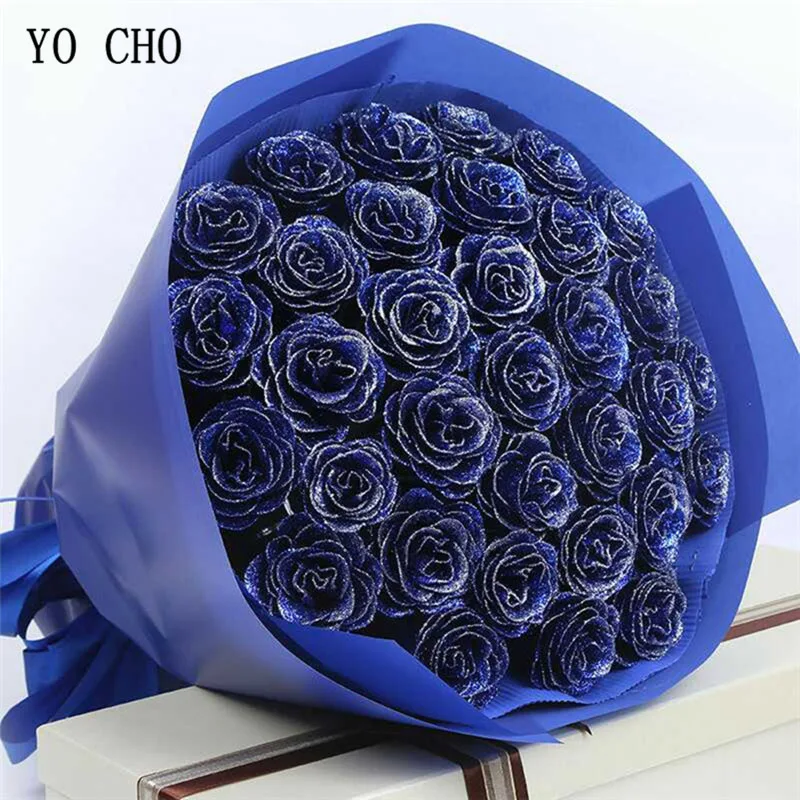 YO CHO 30pcs Crystal Glitter Rose Flower Head Artificial Silk Blue Rose Flower Head 1 Box DIY Home Wedding Decor Valentines Gift
YO CHO 30pcs Crystal Glitter Rose Flower Head Artificial Silk Blue Rose Flower Head 1 Box DIY Home Wedding Decor Valentines Gift