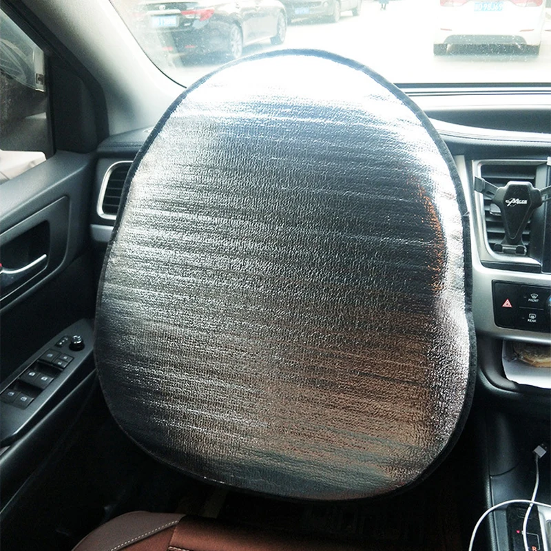 

Double Thicken Car Steering Wheel Cover Sun Shade Cover Sunshade Aluminum Foil Reflective Heat Insulation Interior Accessories
