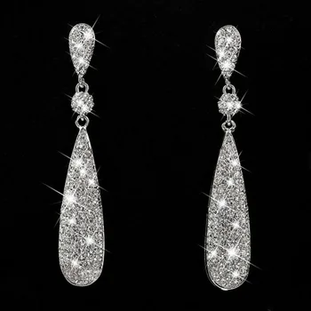 New Fashion Pendientes Mujer Zircon Tears Shape Hanging Earring Gold Silver Color Earrings Long Drop Dangle Jewelry 2020 L4Z217
New Fashion Pendientes Mujer Zircon Tears Shape Hanging Earring Gold Silver Color Earrings Long Drop Dangle Jewelry 2020 L4Z217