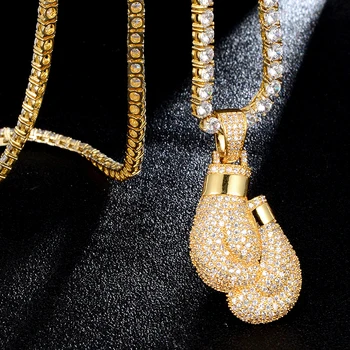 D&Z Necklace Iced Out Cubic Zircon Stones Bling Boxing Gloves Gold Silver Color Iced Out Cubic Zircon Micro Paved Fashion Jewelr 
D&Z Necklace Iced Out Cubic Zircon Stones Bling Boxing Gloves Gold Silver Color Iced Out Cubic Zircon Micro Paved Fashion Jewelr