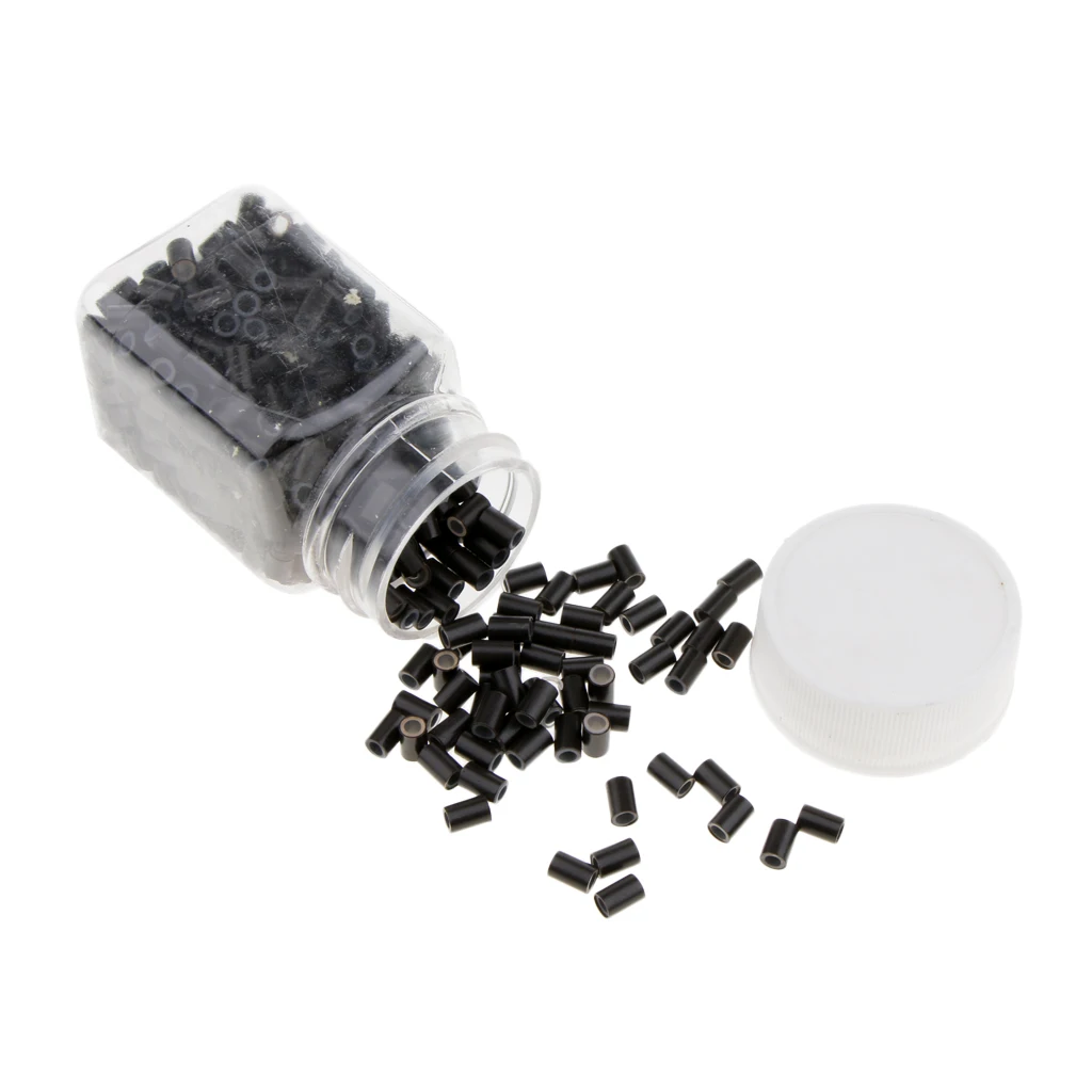 1 Bottle/Set 500PCS Silicone Micro Link Rings 3mm Lined Beads for Hair Extensions Tool 1 Bottle/Set 500PCS Silicone Micro Link Rings 3mm Lined Beads for Hair Extensions Tool