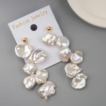 BOROSA Natural Irregular Pearl Beaded Earrings Fashion Chic White Pearl Beads Dangle Earring Statement Earring for Women HD0198
BOROSA Natural Irregular Pearl Beaded Earrings Fashion Chic White Pearl Beads Dangle Earring Statement Earring for Women HD0198