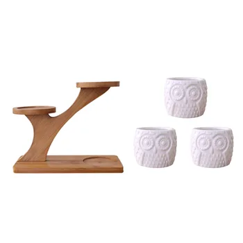 Owl Pattern 3pcs Ceramic Flower Pots Planters with Bamboo Shelf Rack Succulent Plant Flower Pot Holder Planter Home Decor
Owl Pattern 3pcs Ceramic Flower Pots Planters with Bamboo Shelf Rack Succulent Plant Flower Pot Holder Planter Home Decor