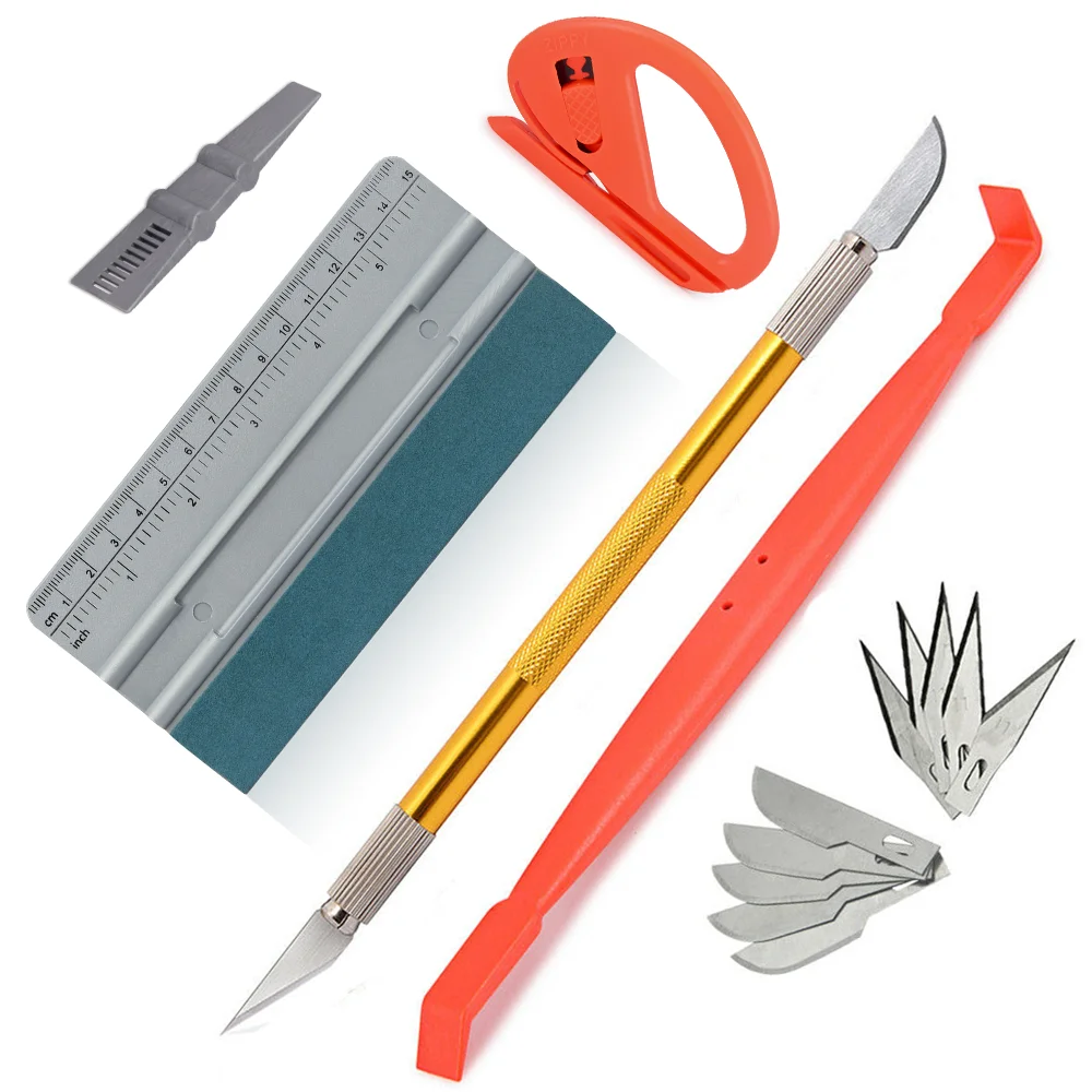 EHDIS Double-ended Cutter Knife Suede Edge Scale Scraper Squeegee Vinyl Film Tools Kit Car Window Tints Wrapping Appliance Set
EHDIS Double-ended Cutter Knife Suede Edge Scale Scraper Squeegee Vinyl Film Tools Kit Car Window Tints Wrapping Appliance Set