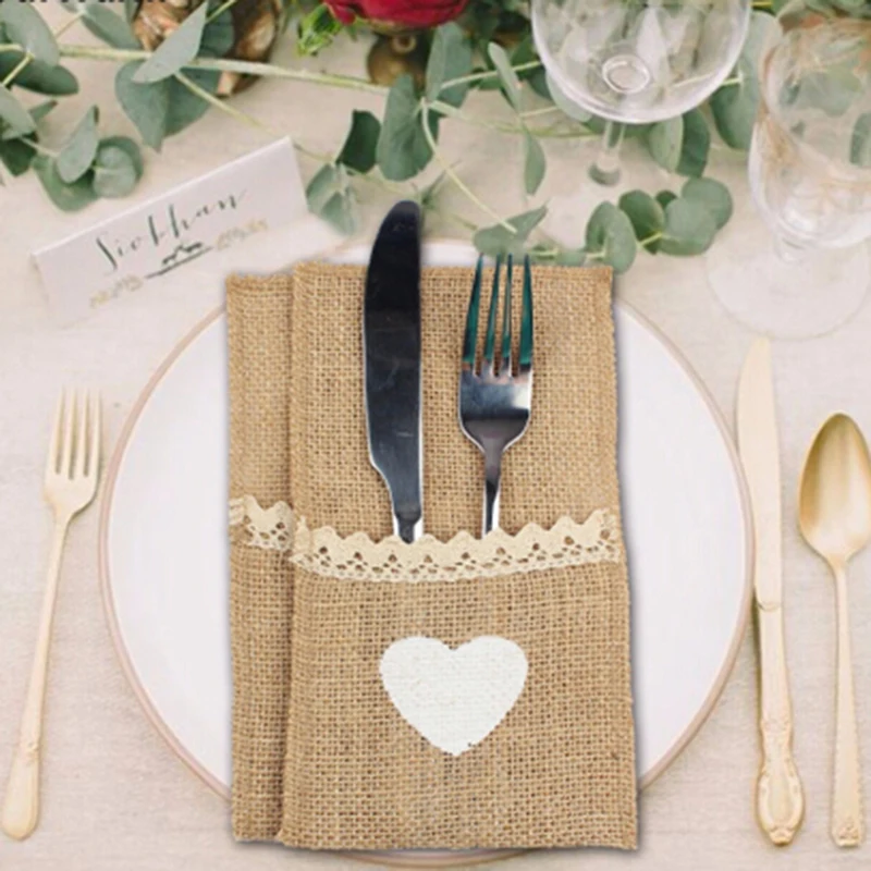 10pcs fork knife pocketknife packaging jute burlap lace tableware elegant bag for wedding party decoration
10pcs fork knife pocketknife packaging jute burlap lace tableware elegant bag for wedding party decoration