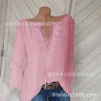 2019 Summer New Style Hot Selling European and American-Style Top Women's Loose-Fit Slimming Large Lace Panel T-shirt
2019 Summer New Style Hot Selling European and American-Style Top Women's Loose-Fit Slimming Large Lace Panel T-shirt