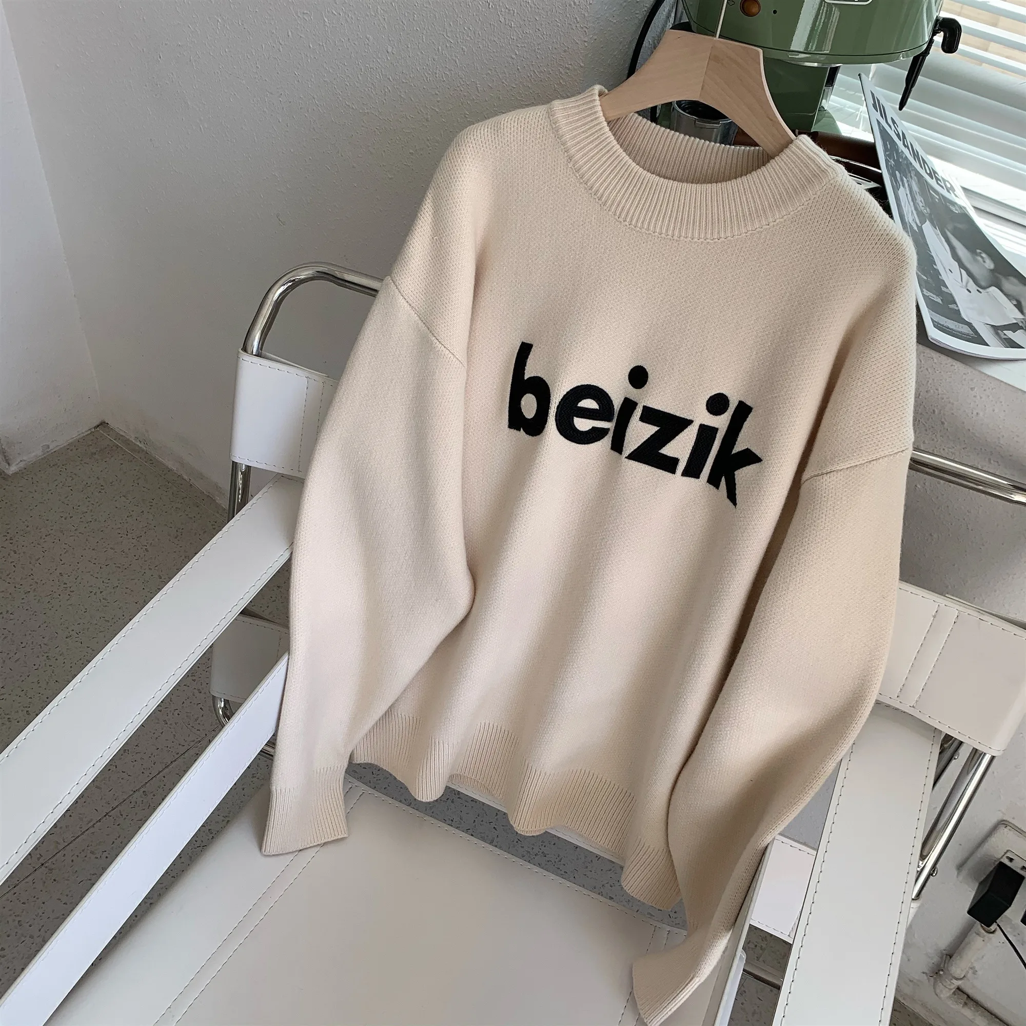 Высококачественный шерстяной мужской свитер Adererror 1:1 Beizik с надписью и вышивкой |