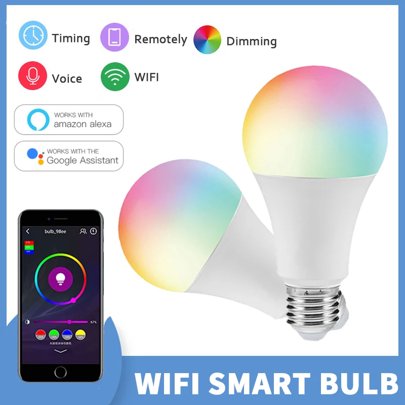 E27 WiFi Smart Bulb 2700-6500K 9/10W RGB+Cool White+Warm white Adjustable Bulb Work With Siri Alexa Google Assisitant
E27 WiFi Smart Bulb 2700-6500K 9/10W RGB+Cool White+Warm white Adjustable Bulb Work With Siri Alexa Google Assisitant