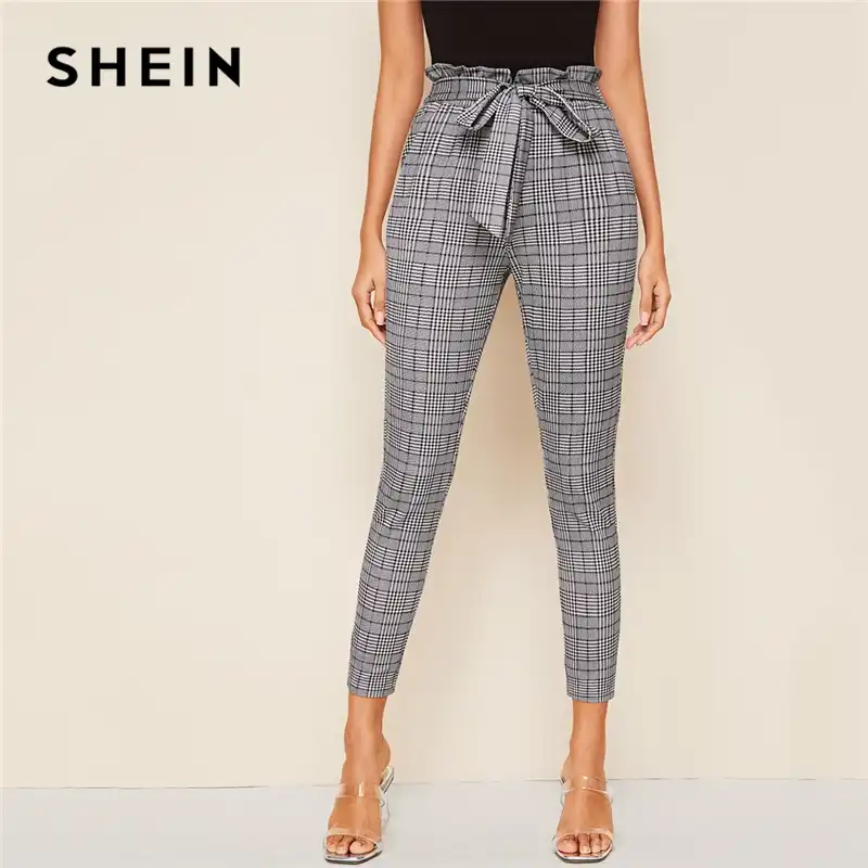 shein checkered trousers