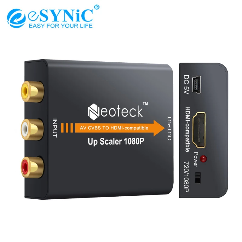 eSYNiC 1080P AV TO HDMI-Compatible Converter 3RCA CVBS To Adapter With USB Power Cable For PS3 TV | Электроника