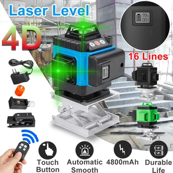 16 Lines 4D Laser Level Green Lines Self-Leveling 360 Horizontal And Vertical Cross High Precision Outdoor Powerful Laser Beam
16 Lines 4D Laser Level Green Lines Self-Leveling 360 Horizontal And Vertical Cross High Precision Outdoor Powerful Laser Beam