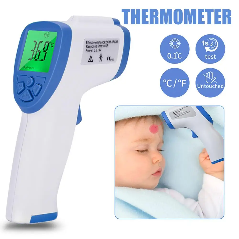 Non-contact body thermometer Forehead Digital Infrared Thermometer Portable Non-contact Termometer Baby/Adult Temperature
Non-contact body thermometer Forehead Digital Infrared Thermometer Portable Non-contact Termometer Baby/Adult Temperature