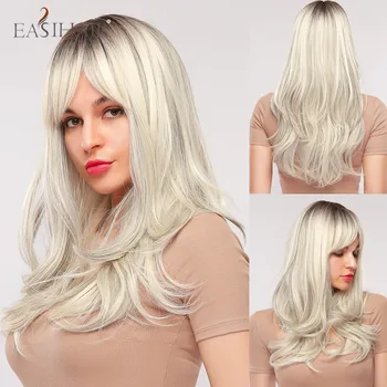 EASIHAIR Long Natural Wave Ombre Brown Blonde Silver Synthetic Wig With Bangs Female Women Wigs for Women Cosplay Heat Resistant
EASIHAIR Long Natural Wave Ombre Brown Blonde Silver Synthetic Wig With Bangs Female Women Wigs for Women Cosplay Heat Resistant