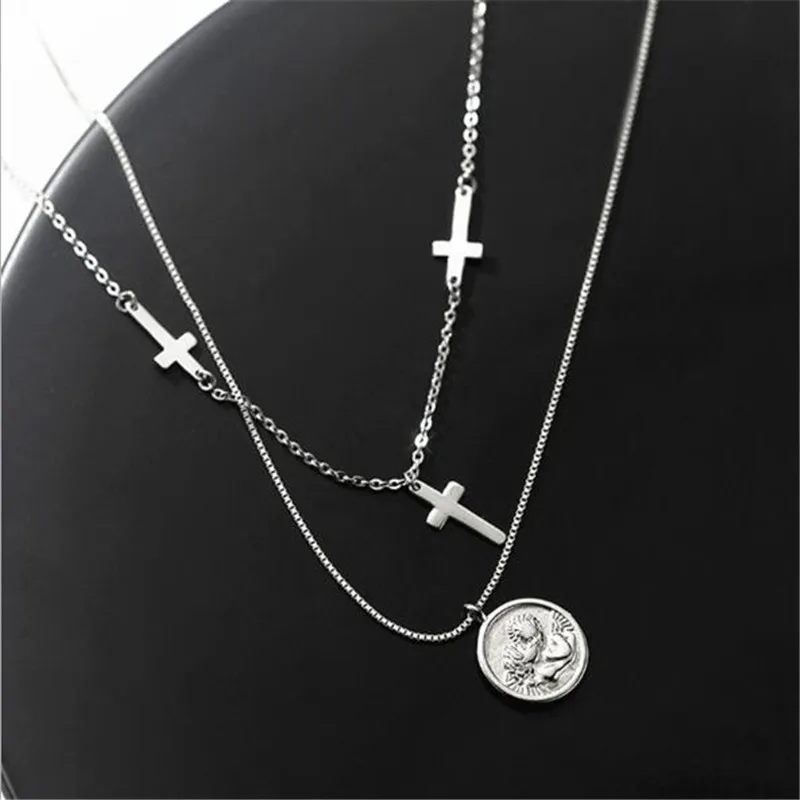 LULU-PIGHot Japanese and Korean version of the Minor circle angel necklace female clavicular chain double cross pendant necklace
LULU-PIGHot Japanese and Korean version of the Minor circle angel necklace female clavicular chain double cross pendant necklace