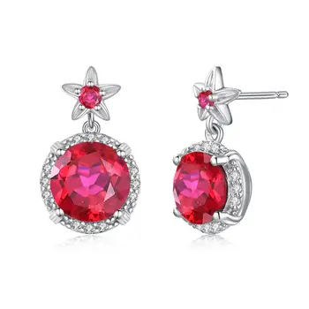 Luxury Red Ruby Stud Earrings Pentagram Round 925 Sterling Silver Earrings For Women Handmade Fine Jewelry Gift 2020 Fashion New
Luxury Red Ruby Stud Earrings Pentagram Round 925 Sterling Silver Earrings For Women Handmade Fine Jewelry Gift 2020 Fashion New