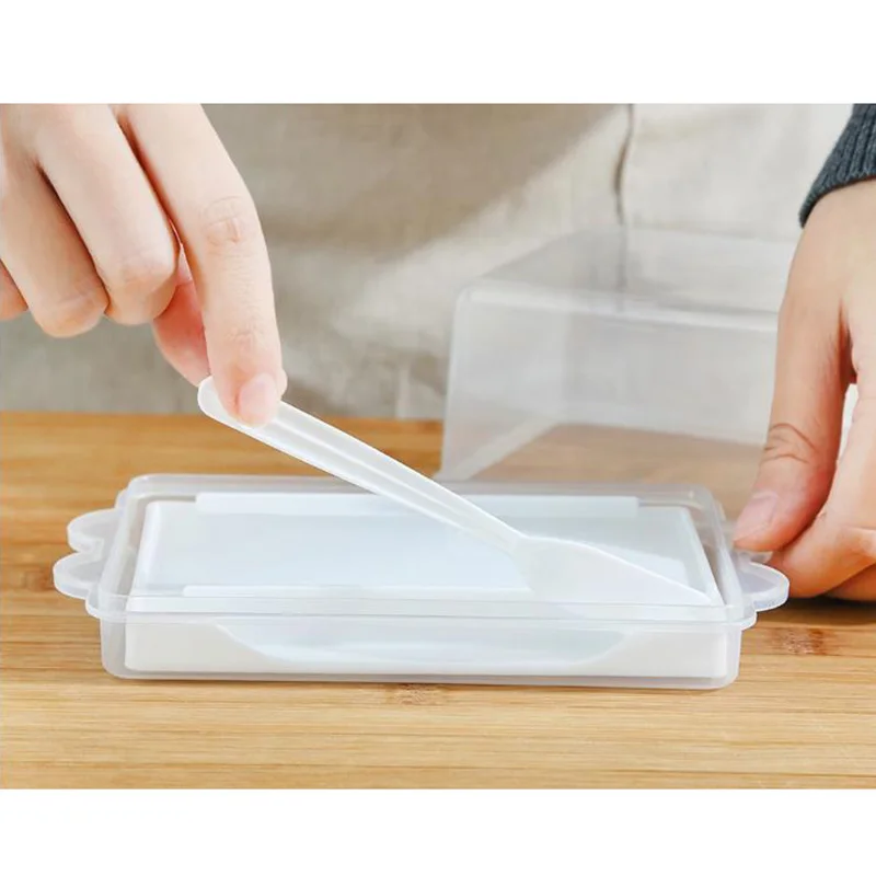 Пластиковый контейнер для хранения масла прозрачный сыра поднос с ножом и