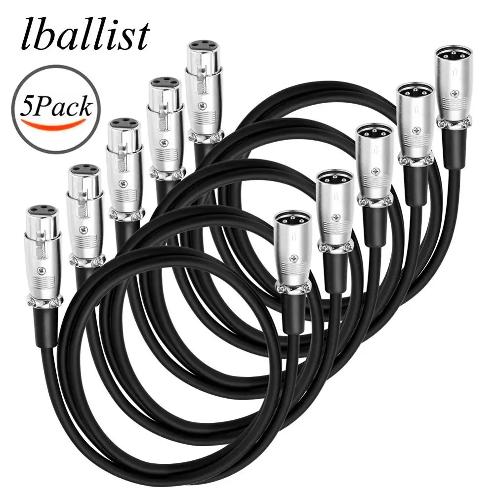Lballist 3Pin XLR Кабель Штекерный к женскому M/F экранированный OFC аудио кабель для