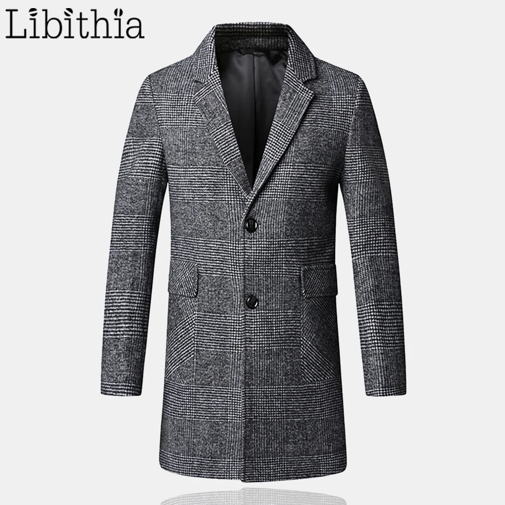 Men's Plaid Wool Blends Overcoats Tow Buttons Long Style Coats For Men M-3XL Blazer Collar Dark Light Grey Clothes Male B044
Men's Plaid Wool Blends Overcoats Tow Buttons Long Style Coats For Men M-3XL Blazer Collar Dark Light Grey Clothes Male B044