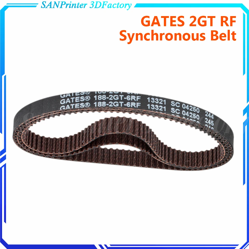 

2M 2MGT 2GT RF Timing Synchronous Belt Pitch Length 188/200/202/204/220/250/286/302/382mm Width 6mm GT2 GATES Closed-Loop