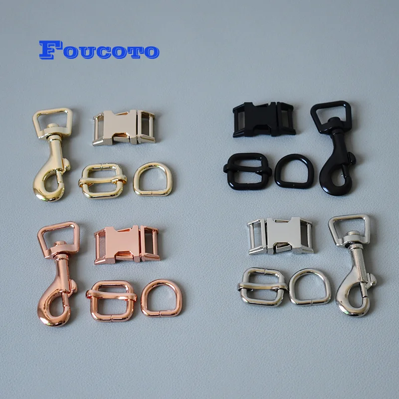 1 set Metal release buckles D rings flat sliders 15mm webbing for dog collar adjustable buckles DIY leather sewing accessories
1 set Metal release buckles D rings flat sliders 15mm webbing for dog collar adjustable buckles DIY leather sewing accessories