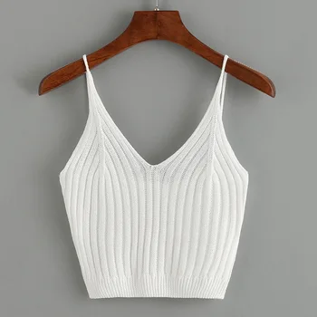 Women Sexy Tops Camis Knitted Tank Tops Solid Short Tops V-neck Cotton Sexy Crops Tops 2020 Autumn Korean Girls Clothes Vintage 
Women Sexy Tops Camis Knitted Tank Tops Solid Short Tops V-neck Cotton Sexy Crops Tops 2020 Autumn Korean Girls Clothes Vintage