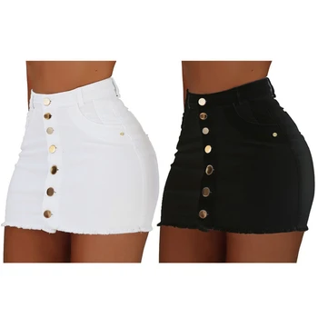 Women Button Denim Jeans Mini Skirts Stretch High Waist Sexy Club Skirt Summer
Women Button Denim Jeans Mini Skirts Stretch High Waist Sexy Club Skirt Summer