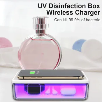 15W Wireless Charging Charger UV-Box Sanitizing Box For Mask For Phone Disinfection Box Charger Mask Sterilizer Kill Germs
15W Wireless Charging Charger UV-Box Sanitizing Box For Mask For Phone Disinfection Box Charger Mask Sterilizer Kill Germs
