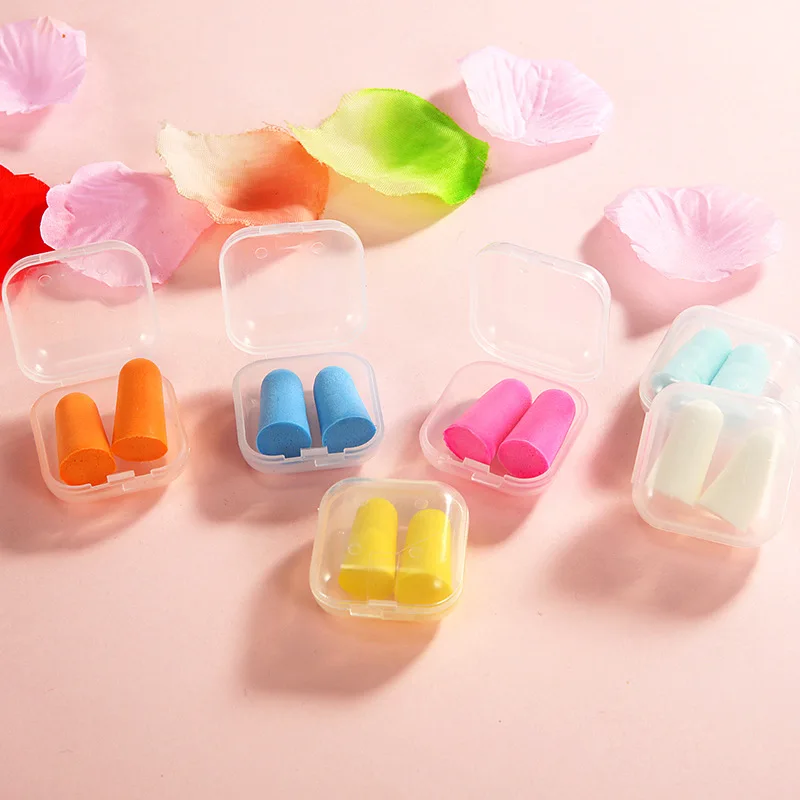 

20PCS/10Pairs Box-packaged Travel Sleep Noise Prevention Earplugs Noise Reduction Travel Sleeping Soft Tapered Foam Ear Plugs