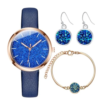 (Set) dial diameter 3cm, strap 24x1cm shiny small belt simple personality a quartz watch a pair of earrings and a bracelet 
(Set) dial diameter 3cm, strap 24x1cm shiny small belt simple personality a quartz watch a pair of earrings and a bracelet