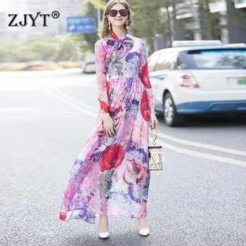 2020 New Spring Runway Maxi Dress Women Fashion Designer Long Sleeve Sweet Floral Printing Long Holiday Party Chiffon Dresses
2020 New Spring Runway Maxi Dress Women Fashion Designer Long Sleeve Sweet Floral Printing Long Holiday Party Chiffon Dresses
