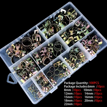100Pcs 6-22mm Spring Clip Fuel Line Hose Water Pipe Air Tube Clamps Fastener Hoop Low Pressure
100Pcs 6-22mm Spring Clip Fuel Line Hose Water Pipe Air Tube Clamps Fastener Hoop Low Pressure