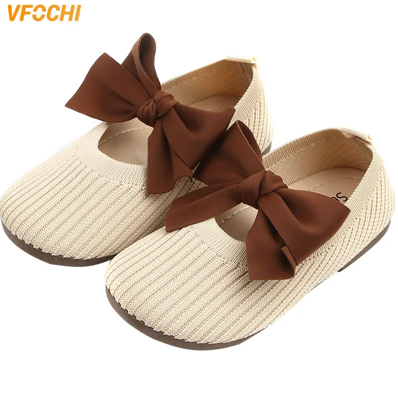 

VFOCHI 2020 Girl Shoes for Kids Fashion Bowknot Soft Girl Casual Shoes Knitting Children Shoes Vintage Baby Girls Cloth Shoes