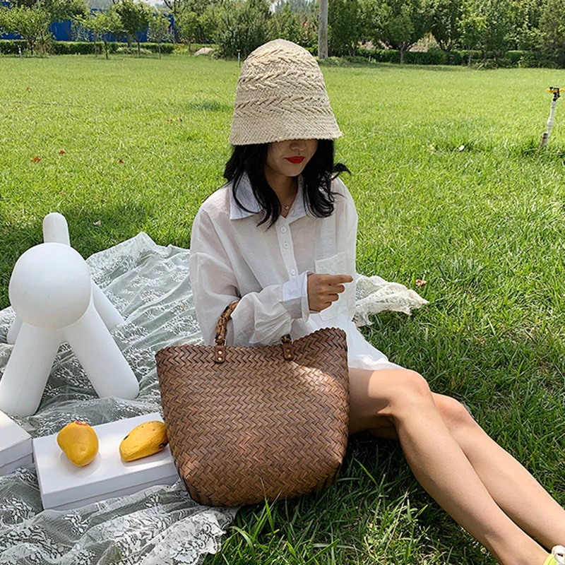 Gusure Open-Top Straw Handbag - Hollow Weave Summer Essential 9 Hd7511b8c72a043ec9fb2f869b52d810fj