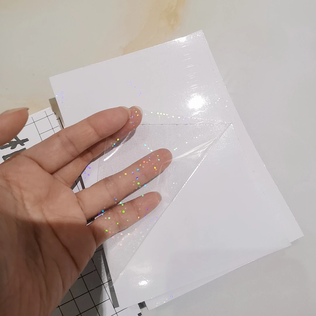 Holographic Small Sand Adhesive Tape Back Cold Laminating On Paper Plastic 100 Sheets 110x150 MM DIY Package Color Card
Holographic Small Sand Adhesive Tape Back Cold Laminating On Paper Plastic 100 Sheets 110x150 MM DIY Package Color Card