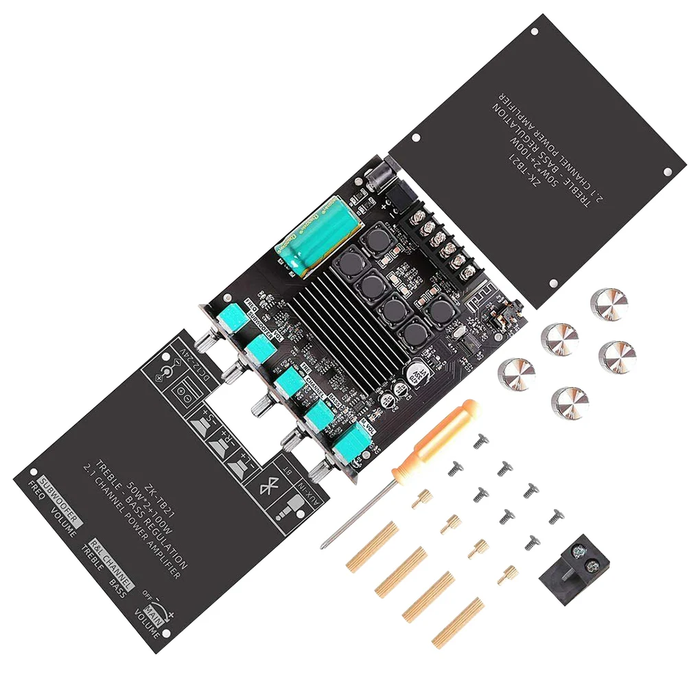 ZK-TB21 Bluetooth 5.0 Board 2.1 Channel Power Audio Stereo Board Bass AUX Input Digital Audio Power Amp Circuit Board
ZK-TB21 Bluetooth 5.0 Board 2.1 Channel Power Audio Stereo Board Bass AUX Input Digital Audio Power Amp Circuit Board