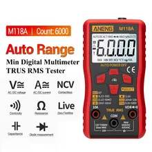 M118A Digital Multimeter 6000 Count Voltage Indicator Resistance Tester Meter Professional AC DC Measuring Instrument Ammeter
M118A Digital Multimeter 6000 Count Voltage Indicator Resistance Tester Meter Professional AC DC Measuring Instrument Ammeter