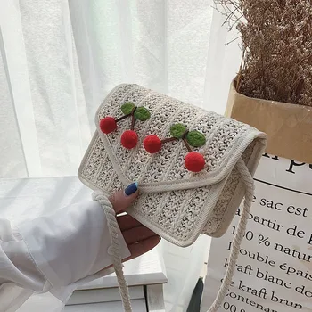 Summer white Women Crossbody Bags Ladies Cute Bags 2020 Cherry Women Shoulder Bags Luxury Brand Woven Bag for Holiday Sac A Main 
Summer white Women Crossbody Bags Ladies Cute Bags 2020 Cherry Women Shoulder Bags Luxury Brand Woven Bag for Holiday Sac A Main