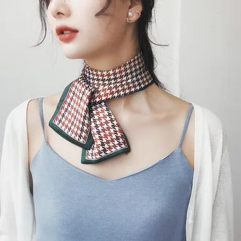 Lattice Literature And Art Small Neckerchief Women's South Korea Small Silk Spring And Autumn Versatile Collar Long Ribbon
Lattice Literature And Art Small Neckerchief Women's South Korea Small Silk Spring And Autumn Versatile Collar Long Ribbon