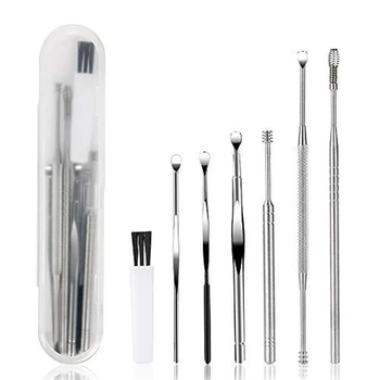 Ear Cleansing Tool Set, Ear Curette Earwax Removal Kit with a Small Cleaning Brush and Storage Box, 7 Pcs Ear Pick
Ear Cleansing Tool Set, Ear Curette Earwax Removal Kit with a Small Cleaning Brush and Storage Box, 7 Pcs Ear Pick