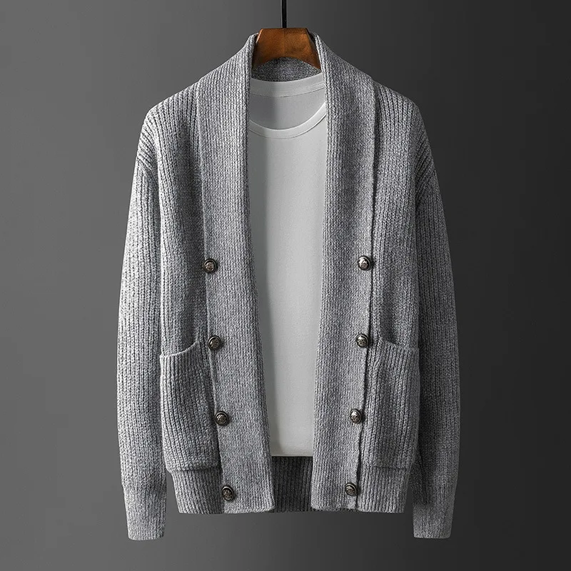 Мужская брендовая одежда в Корейском стиле, серый свитер с воротником, большой размер, осень и зима
Мужская брендовая одежда в Корейском стиле, серый свитер с воротником, большой размер, осень и зима